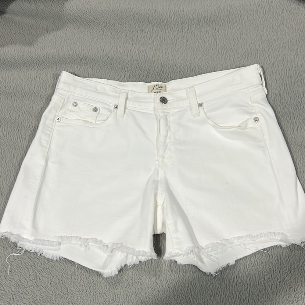 White denim cut off shorts
